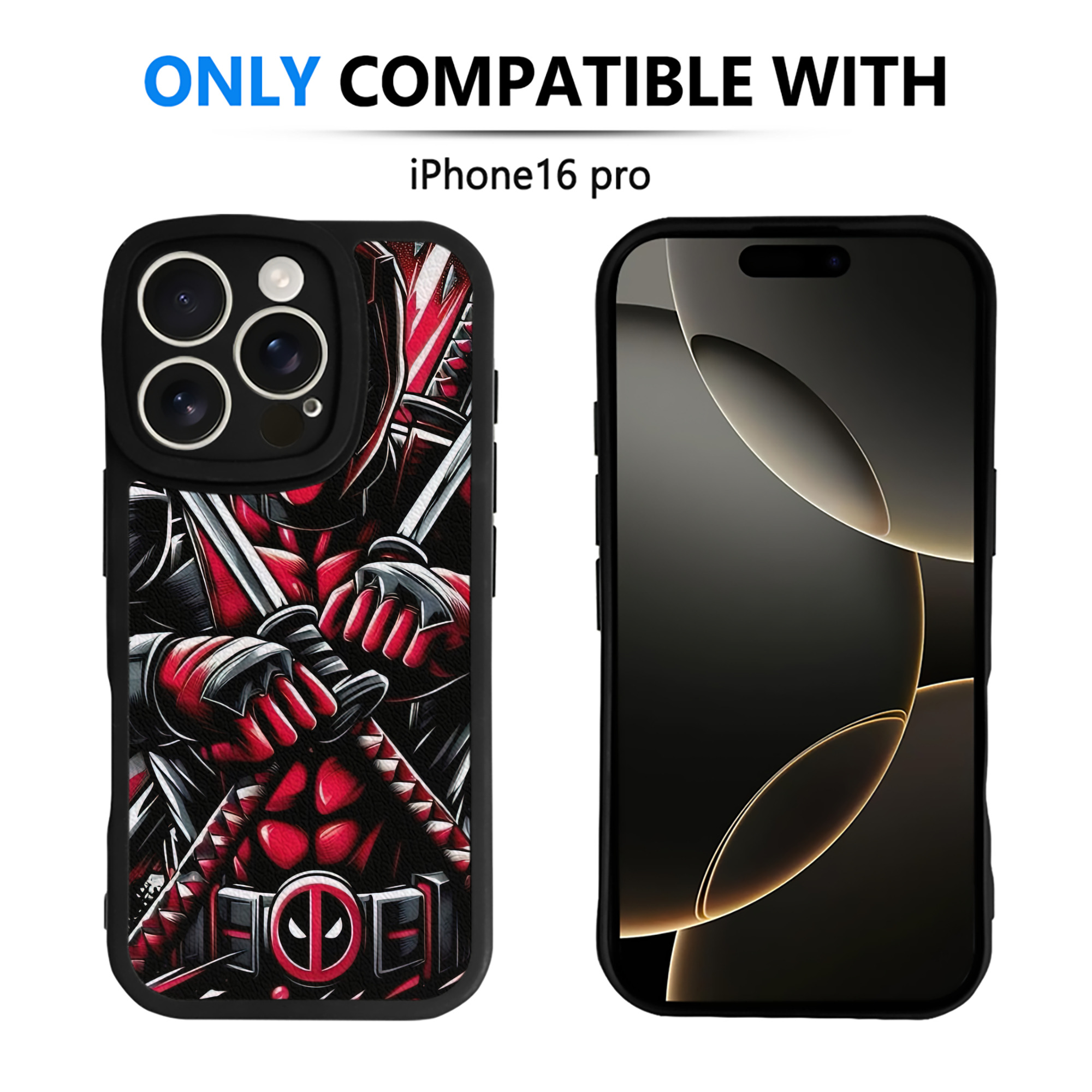 （画像用） Deadpool デッドプール 【iPhone 16シリーズ対応】シリコンスマホケース（レザー調） 材質：シリコン